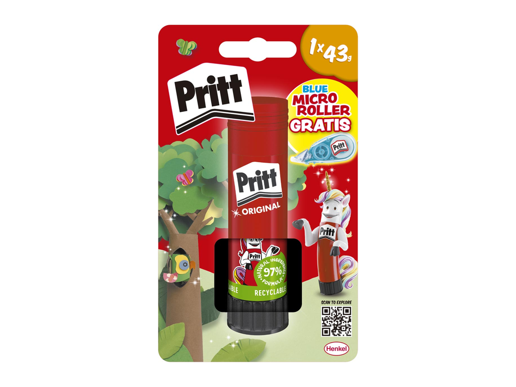 plakstift Pritt 43 g met GRATIS correctieroller Micro