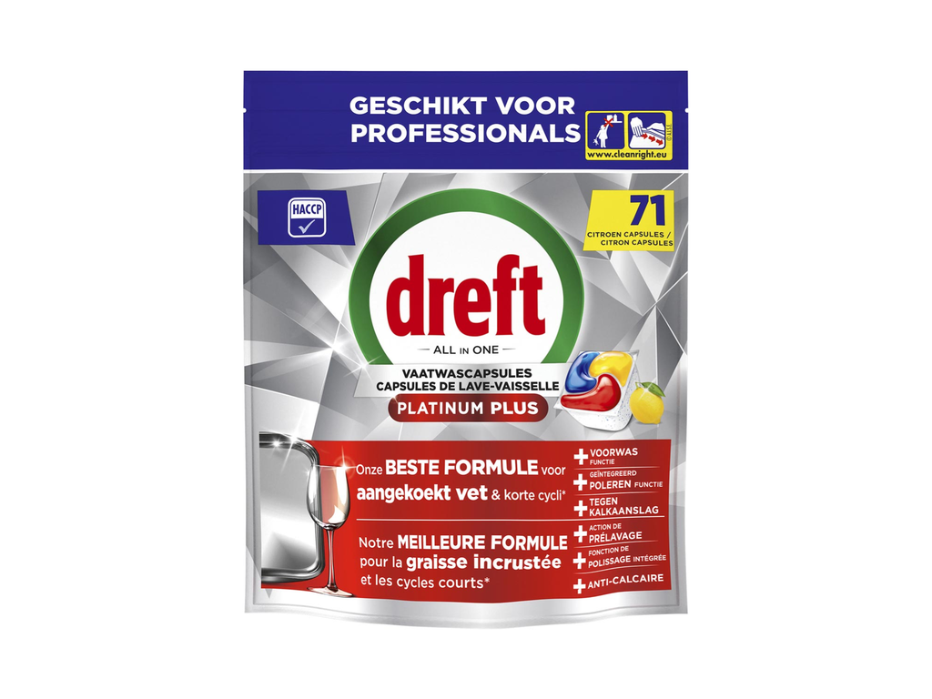 Vaatwasmiddel Dreft Pro Platinum Plus Lemon (71)