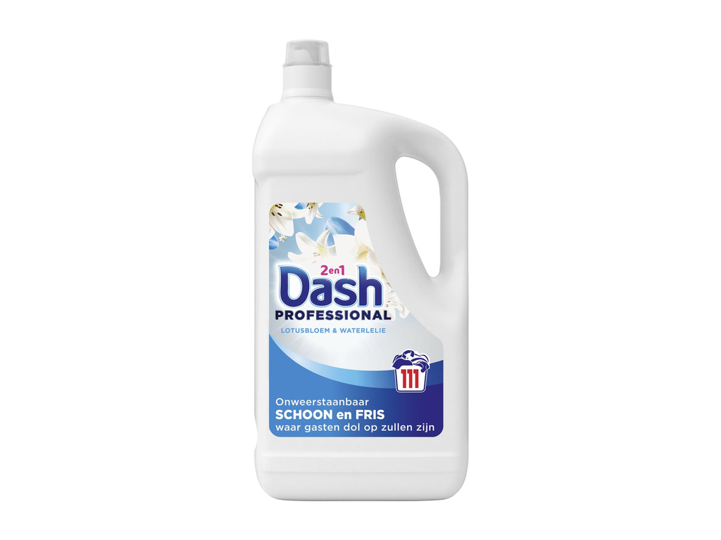 Wasmiddel Dash Professional 2 in 1 Formula Lotusbloem & Waterlelie fles 4,99L 111 wasbeurten