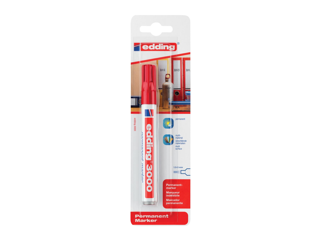 Permanent marker Edding 3000 rood