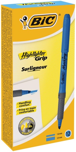 [TIM-811931]  Markeerstift Highlighter Grip Bic (12)  (blauw)