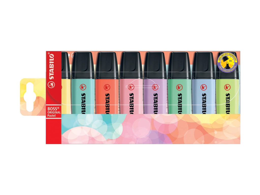 markeerstift Stabilo Boss ORIGINAL Pastel geassorteerde kleuren (8)