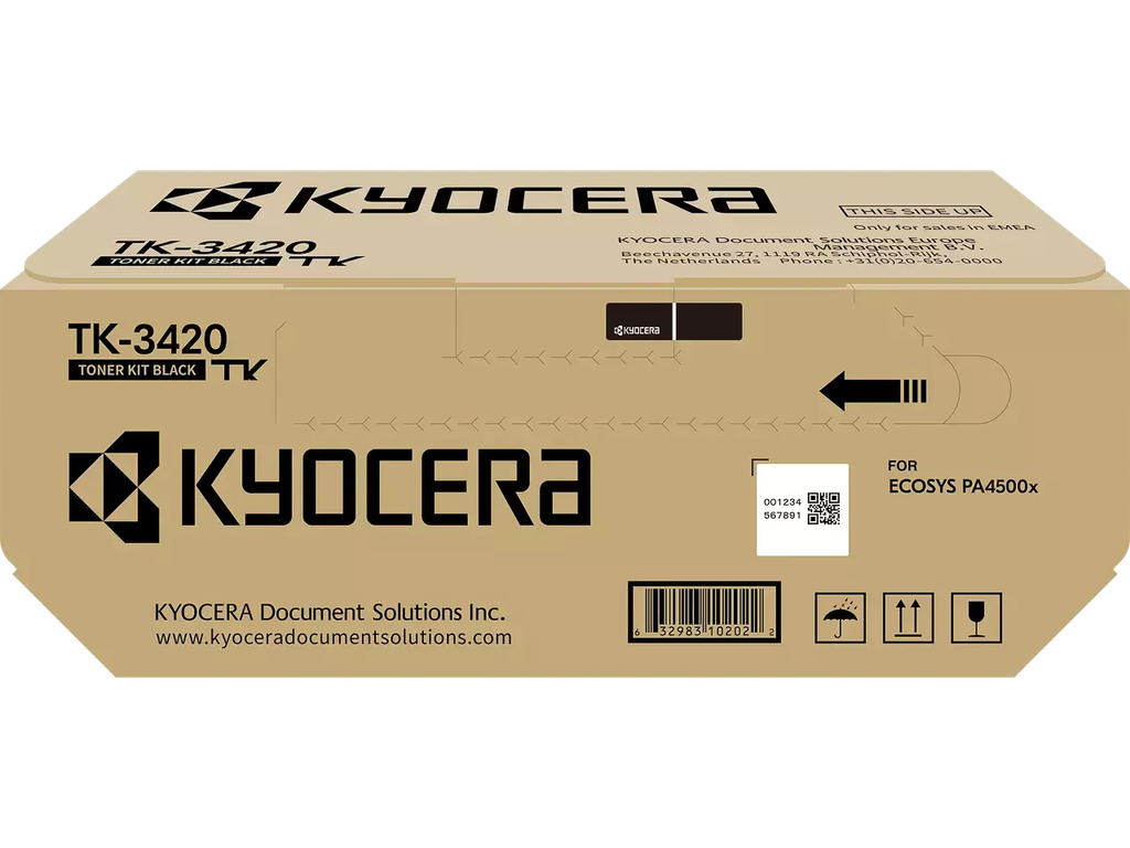 Toner Kyocera Mono Laser TK3420 ECOSYS PA4500x 14.500 pag. BK 