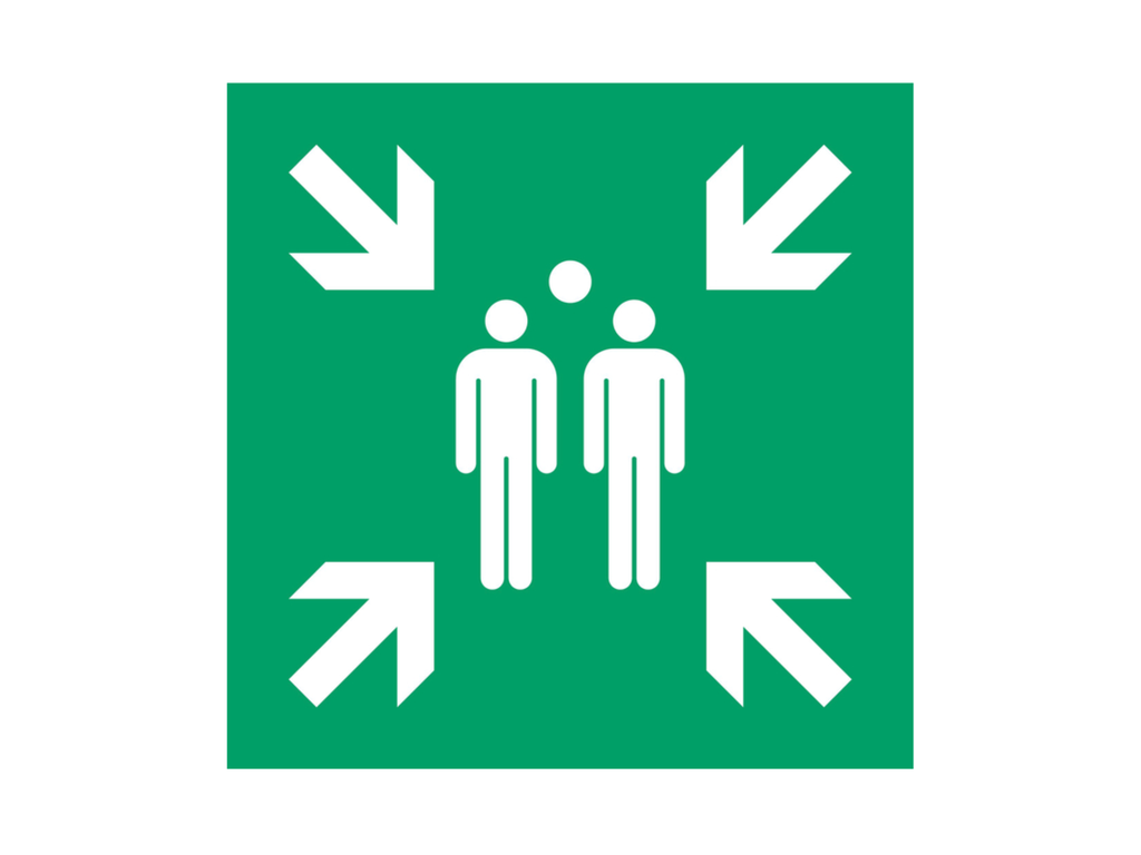 Pictogram bordje Djois Verzamelplaats 300x300mm groen 