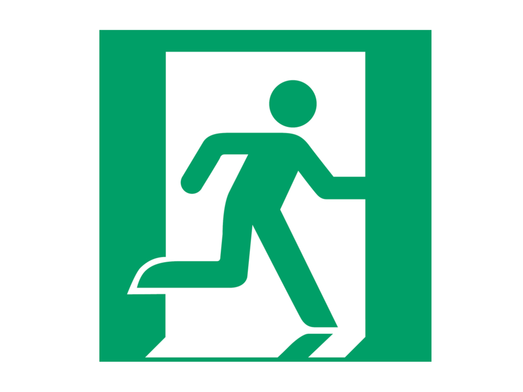 Pictogram bordje Djois Nooduitgang rechts 200x200mm groen 
