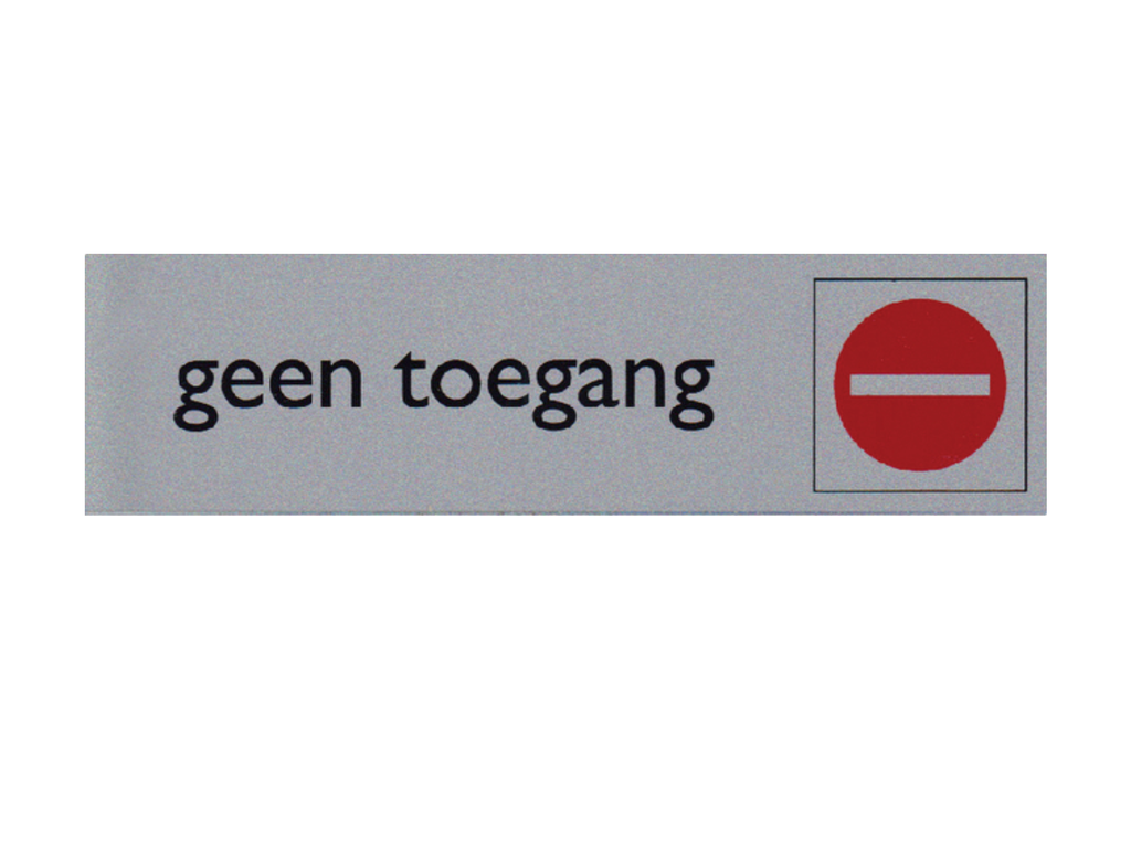 Infobord pictogram geen toegang 165x44mm 