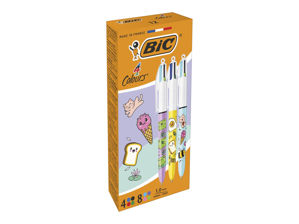 4-kleurenbalpen Kawai Bic assorti (12)