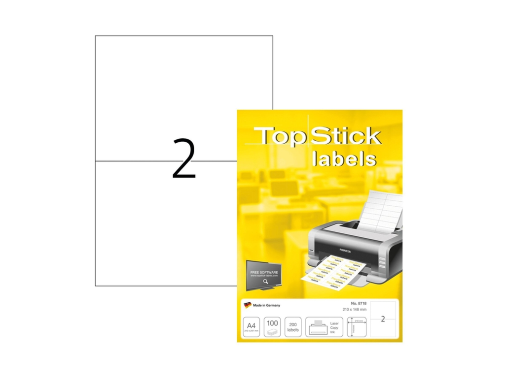Etiketten Herma 2etik/bl 210x148mm Topstick wit (200)