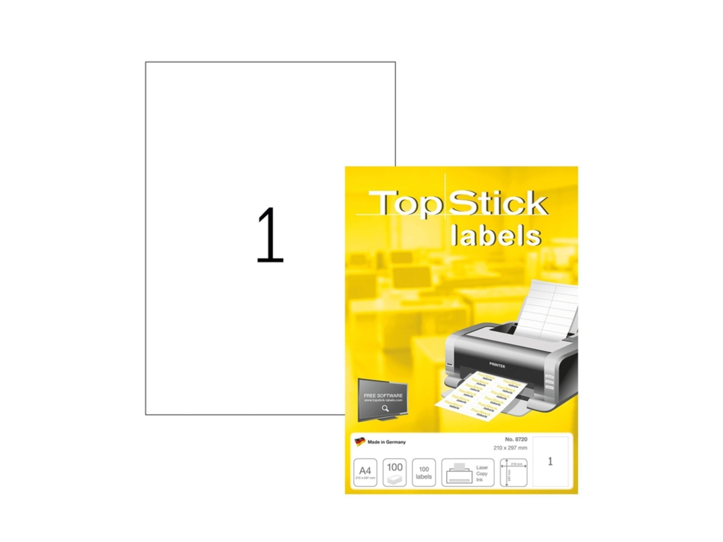 Etiketten Herma 1etik/bl 210x297mm Topstick wit (100)