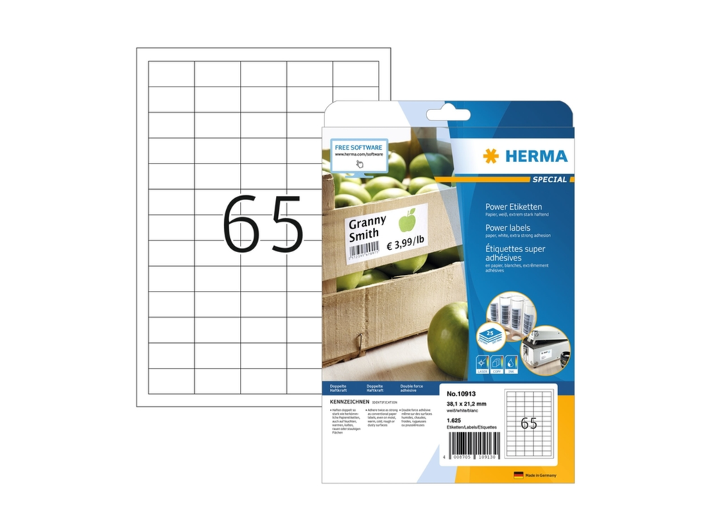 Etiketten Herma 65 etik/bl  38.1x21.2mm Power wit (25)