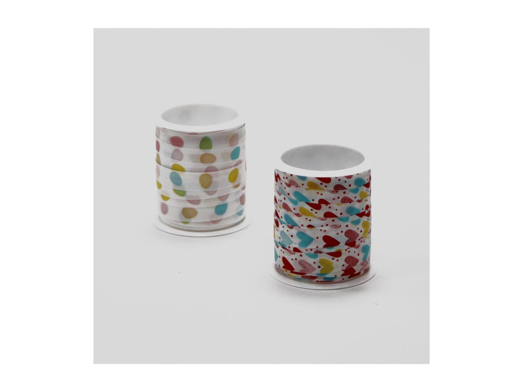 Inpaklint hartjes en bolletjes 10mmx10m 