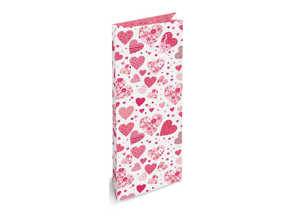 Geschenkzak listen to your heart, voor fles 9x36x13 cm