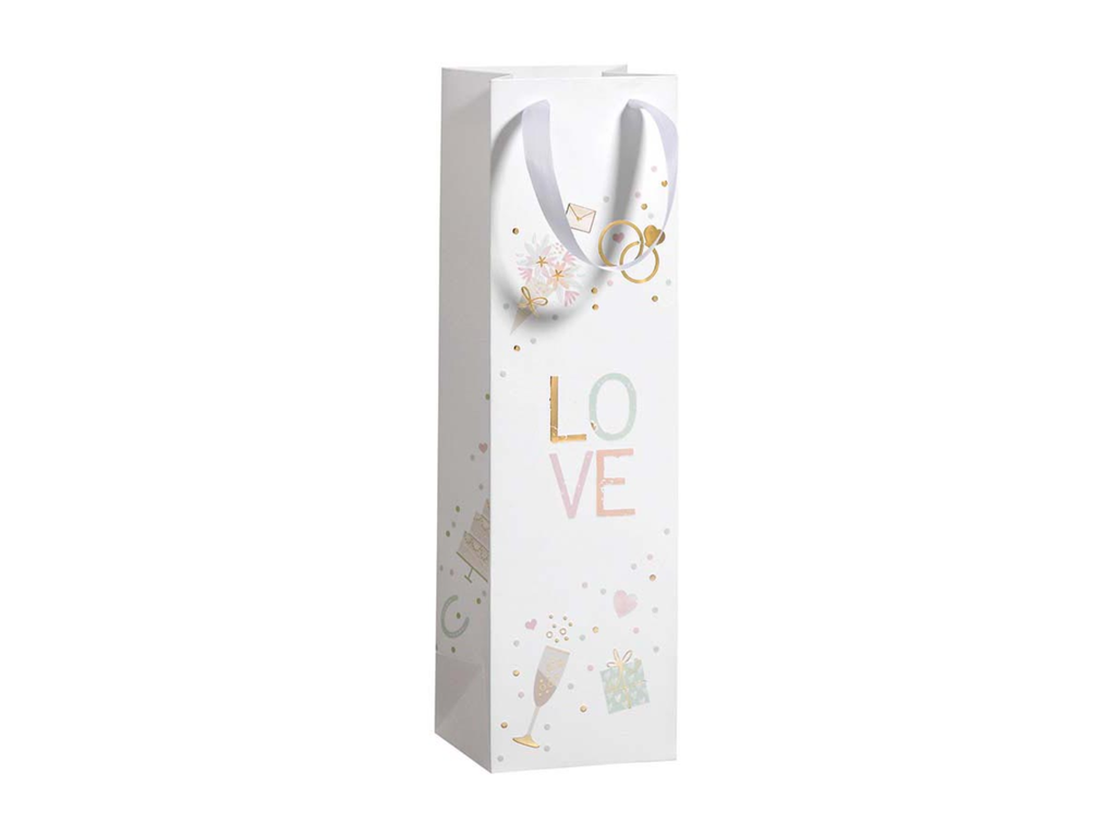 Geschenkzak love voor fles 11x38x11cm 