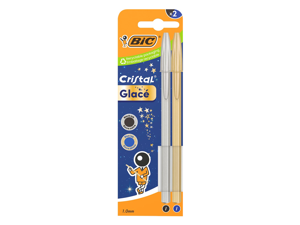balpen Bic Cristal Glacé goud en zilver (2)