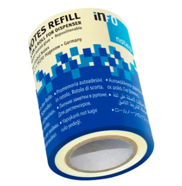 Navulling Info Notes 60mmx10m geel