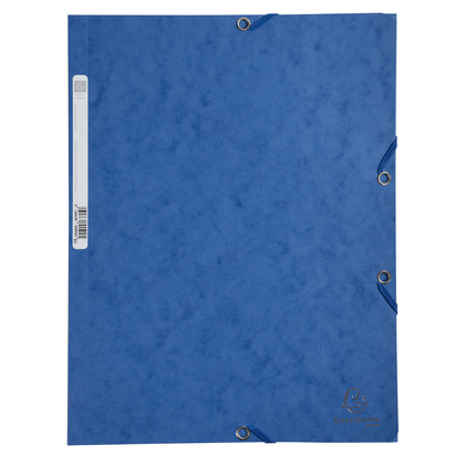 [EXA-55502E] Elastomap Exacompta karton met 3 kleppen A4 400gr (blauw)