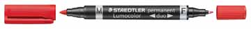 [TIM-3482S] Permanent marker Staedtler Lumocolor Duo 348 ronde punt  (rood)