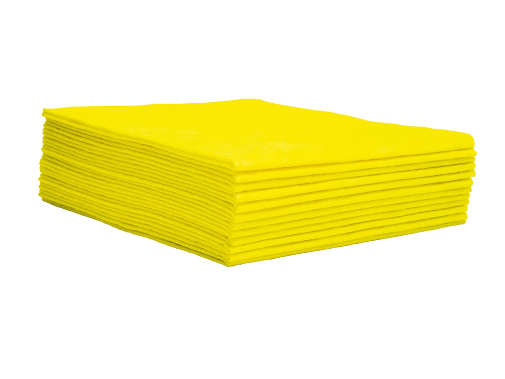 Universele poetsdoek 1/4 vouw 30x33cm geel (150)
