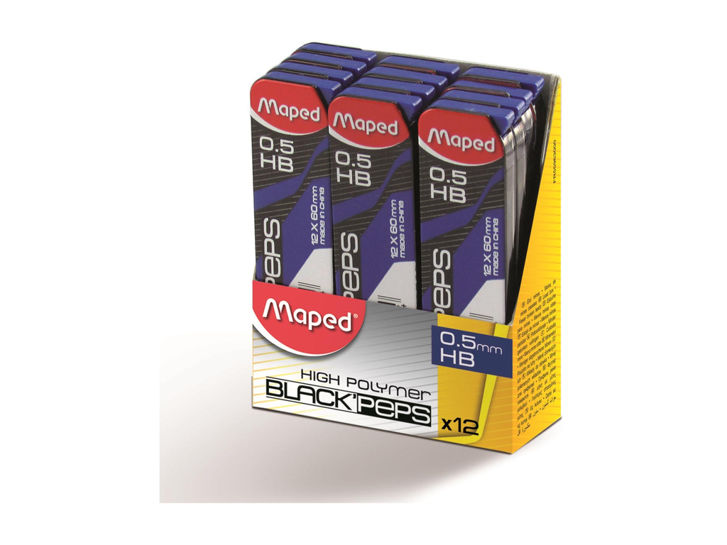 Potloodstiften Maped Black'peps 0,5 mm HB (12)
