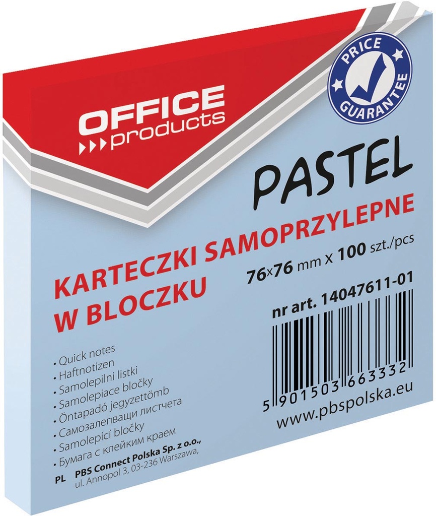 Memoblok OFFICE products Pastel ft 76 x 76 mm 100vel