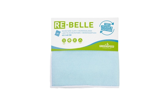[QUA-3303014] Microvezeldoek Greenspeed Re-belle 40x40cm (5)  (blauw)