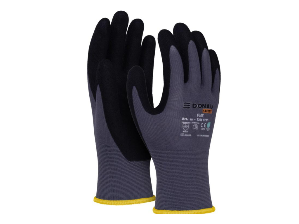 Veiligheidshandschoenen flex Donau Safety grijs M maat 8