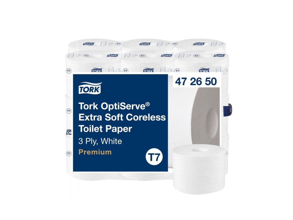 Toiletpapier Tork T7 Premium Optiserve Coreless 3-laags wit (18)