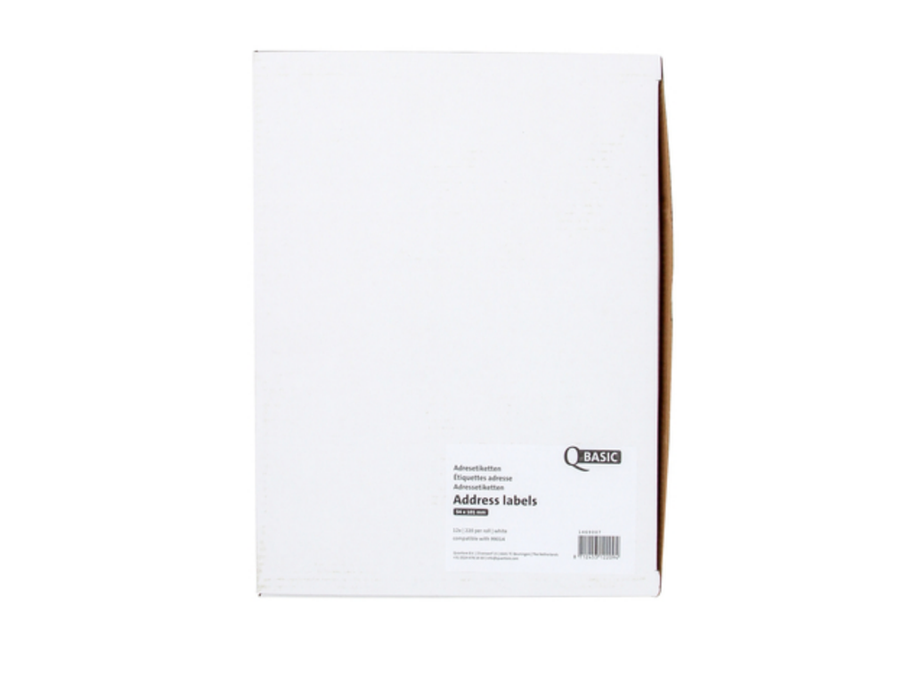 Labeletiket Qbasic 99014 54x101mm adres wit 12 rollen 