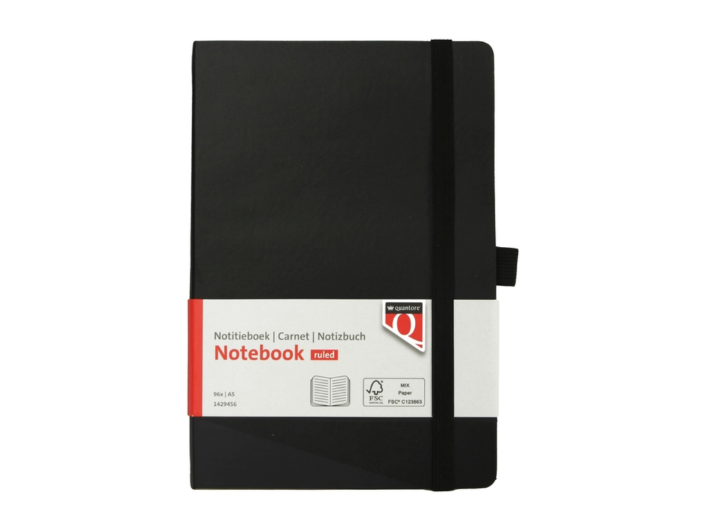 Notitieboek Quantore A5 flex lijn 192blz 80gr zwart 