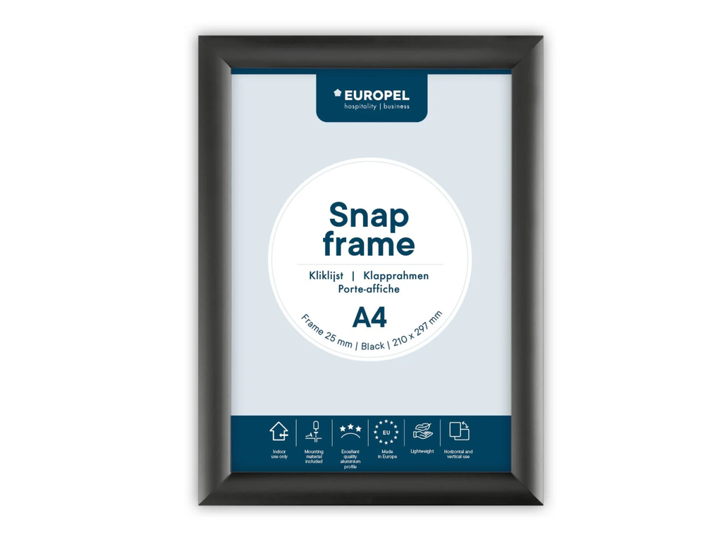Kliklijst Europel premium 25mm A4 zwart