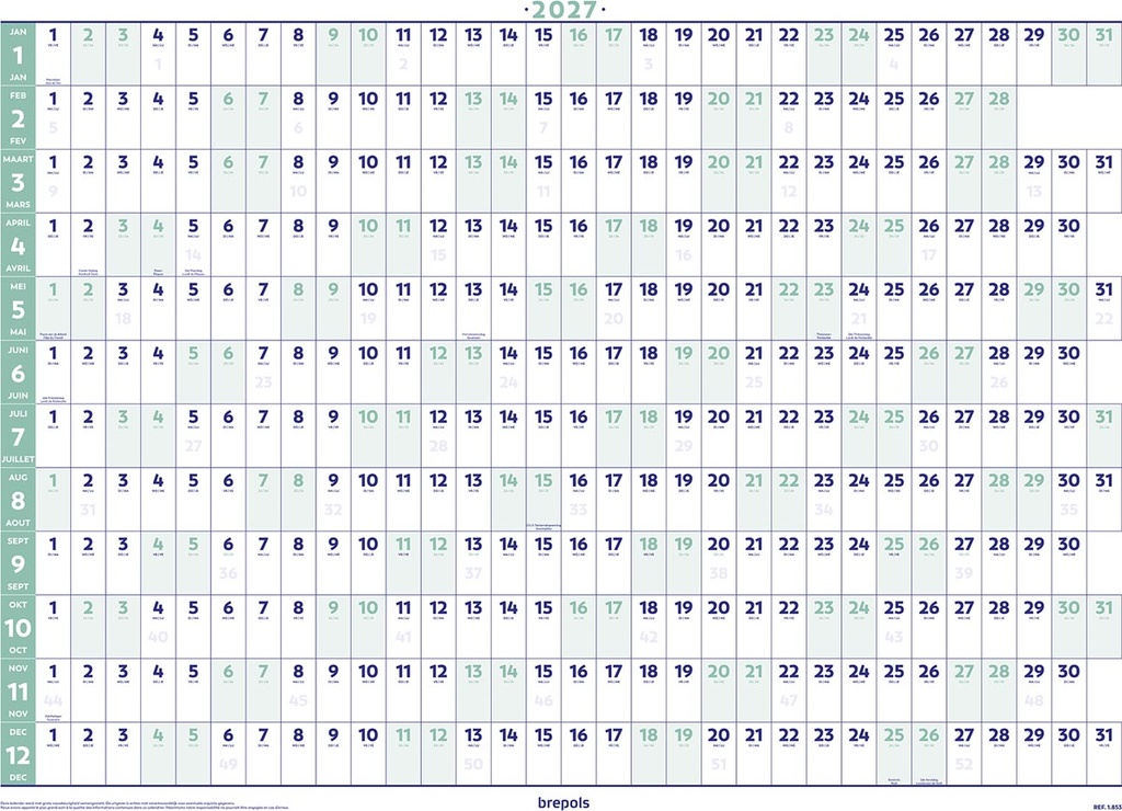 Jaarplanner Brepols 2027