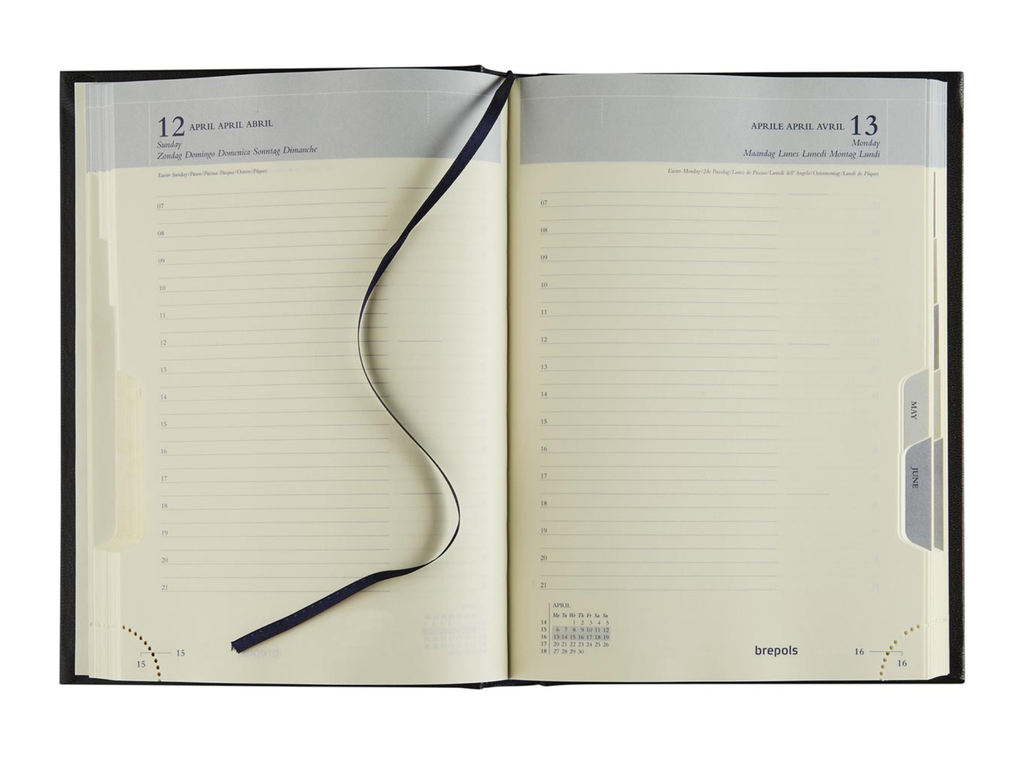 Agenda Brepols Euro Lima 148x210mm zestalig zwart 2027 1 dag/pagina