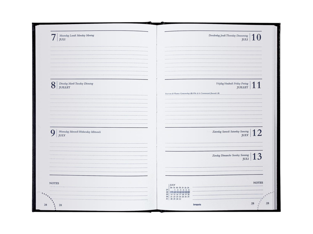 Agenda Brepols Saturnus Lima 133x210mm Nederlandstalig blauw 2027 1 week/2 pagina's