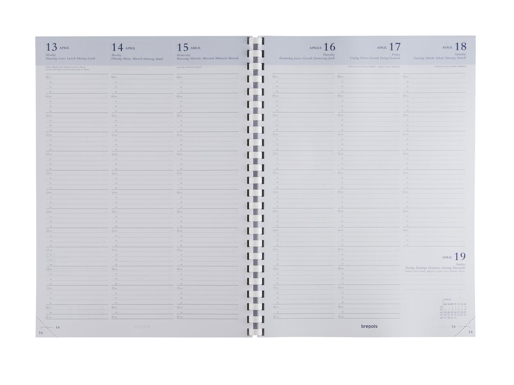 Vulling Brepols voor agenda Omega Calpe 207x290mm zestalig 2027 1 week/2 pagina's