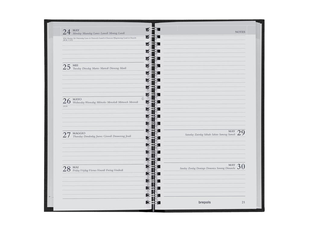 Agenda notavision Polyprop Brepols  2027 geassorteerde kleuren
