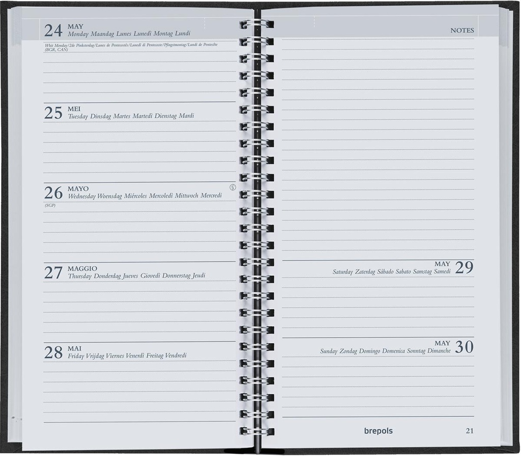 Agenda notavision Polyprop Brepols  2027 geassorteerde kleuren