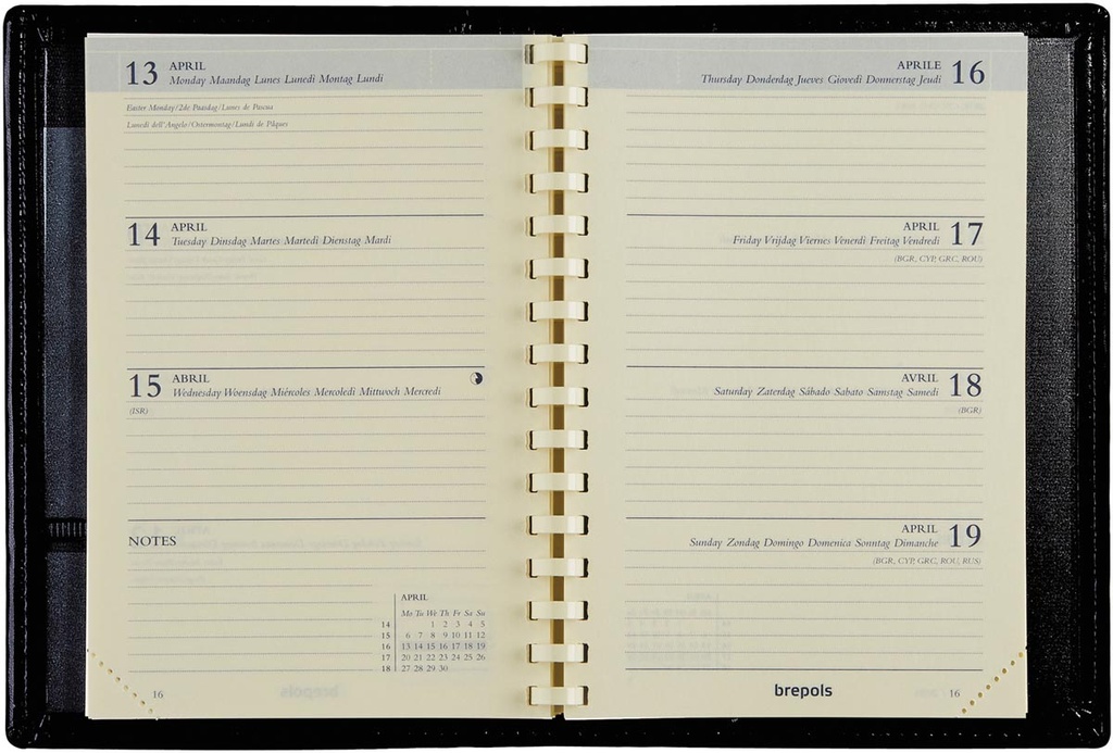 Zakagenda Brepols Delta Palermo 81x120mm zestalig bruin 2026 1 week/2 pagina's