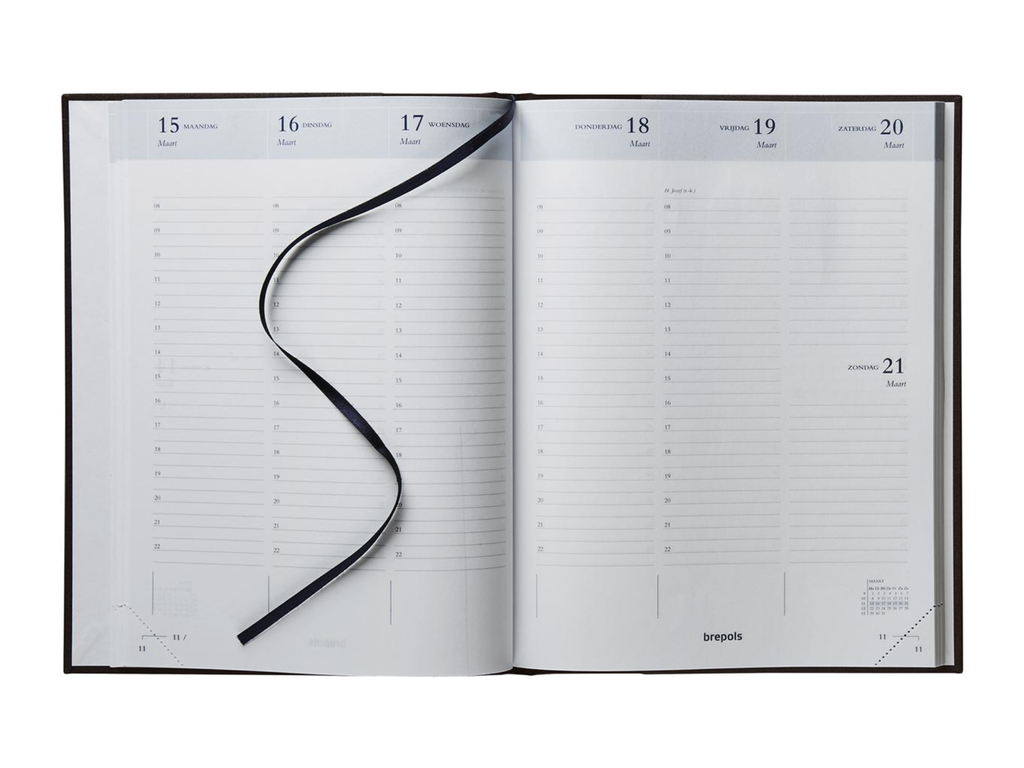 Agenda Brepols Timing Lima 171x220mm Nederlandstalig bordeaux 2027 1 week/2 pagina's