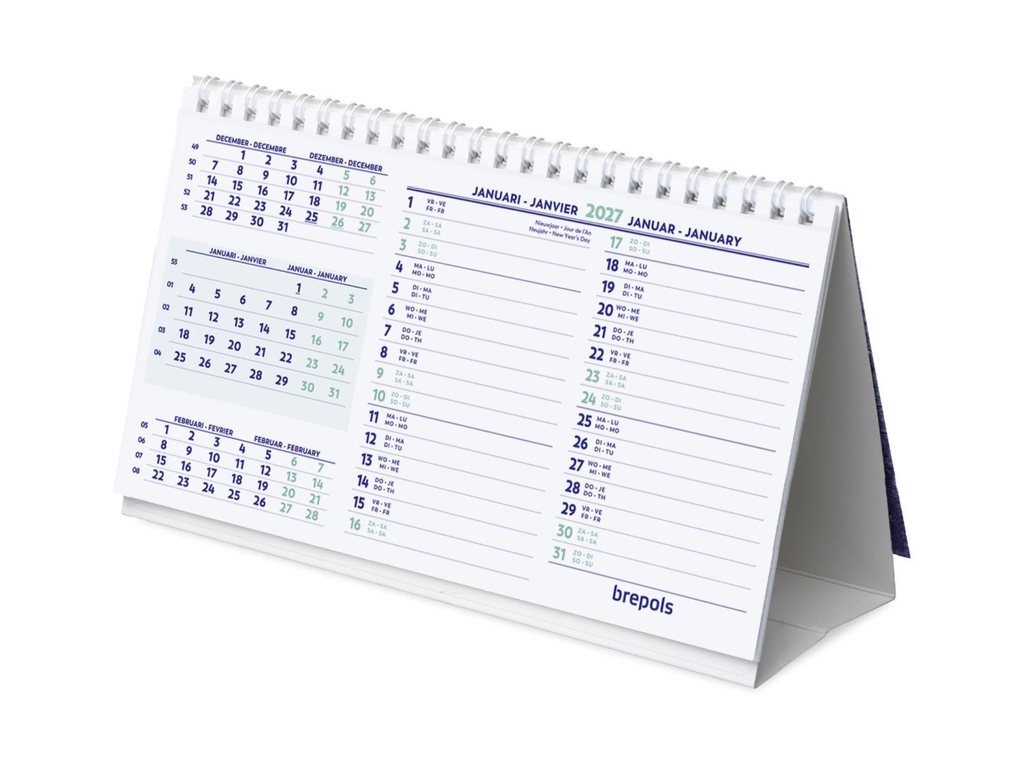 Bureaukalender Brepols horizontaal 2027