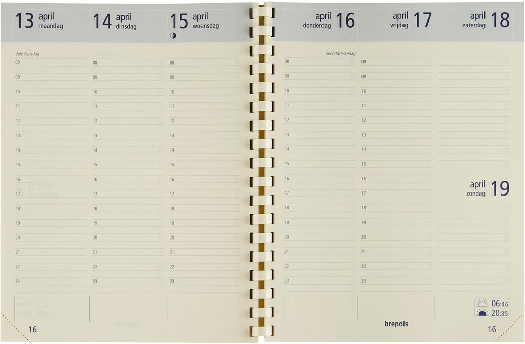 Agenda Brepols Optivision Large Palermo 168x220mm Nederlandstalig zwart 2027 1 week/2 pagina's