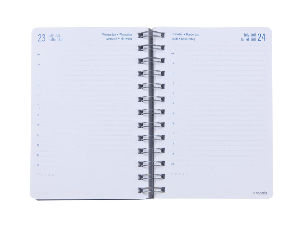 Schoolagenda Brepols Wire-O 2026-2027 geassorteerde kleuren