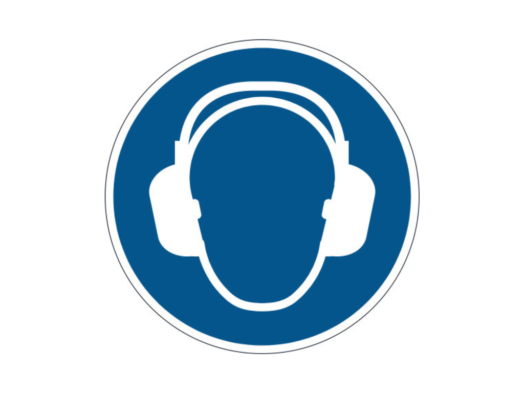 Veiligheidsmarkering Durable sticker Ø430mm "gebruik gehoorbescherming"