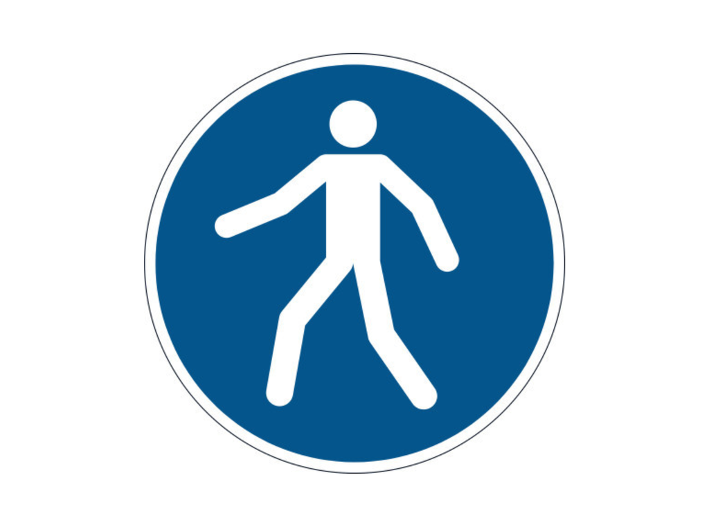 Veiligheidsmarkering Durable sticker Ø430mm "gebruik wandelpad"