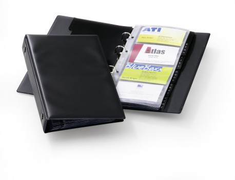 Visitekaartringmap Durable Visifix Economy 96 zwart