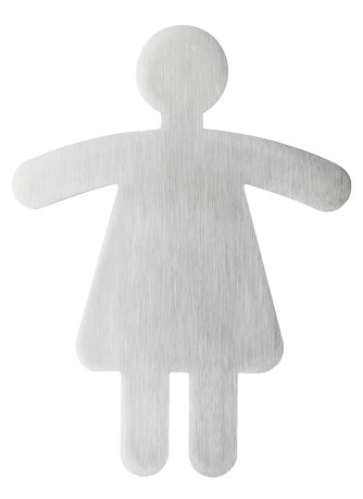 Pictogram wc dames Durable 90x120mm metaal-zilver