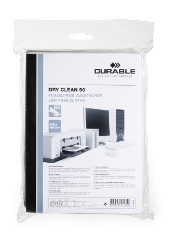 Vezelvrije doekjes Durable Dry clean wit (50)