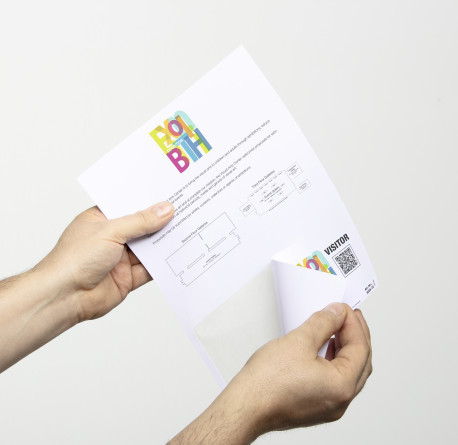 Naambadge Durable Visitor Badge 97x86mm met Europerforatie wit (100)