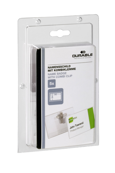 Badge Durable 54x90mm met combiklem blister (5)(D861019)