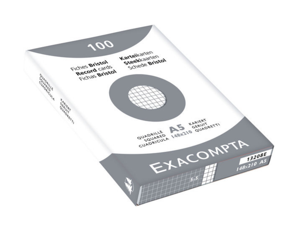 Steekkaart Exacompta 148x210 geruit wit (100)