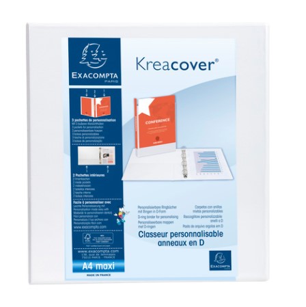 Panorama ringmap Exacompta PP A4 maxi 2 D-ringen 50mm rug 75mm 3 insteekvakken wit